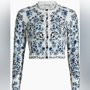 Alice + Olivia Blue Floral Cardigan